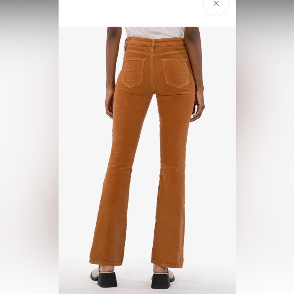 Kut from the Kloth Butterscotch Ana High Rise Fab Ab Flare corduroy pant Size 10 - Picture 2 of 8